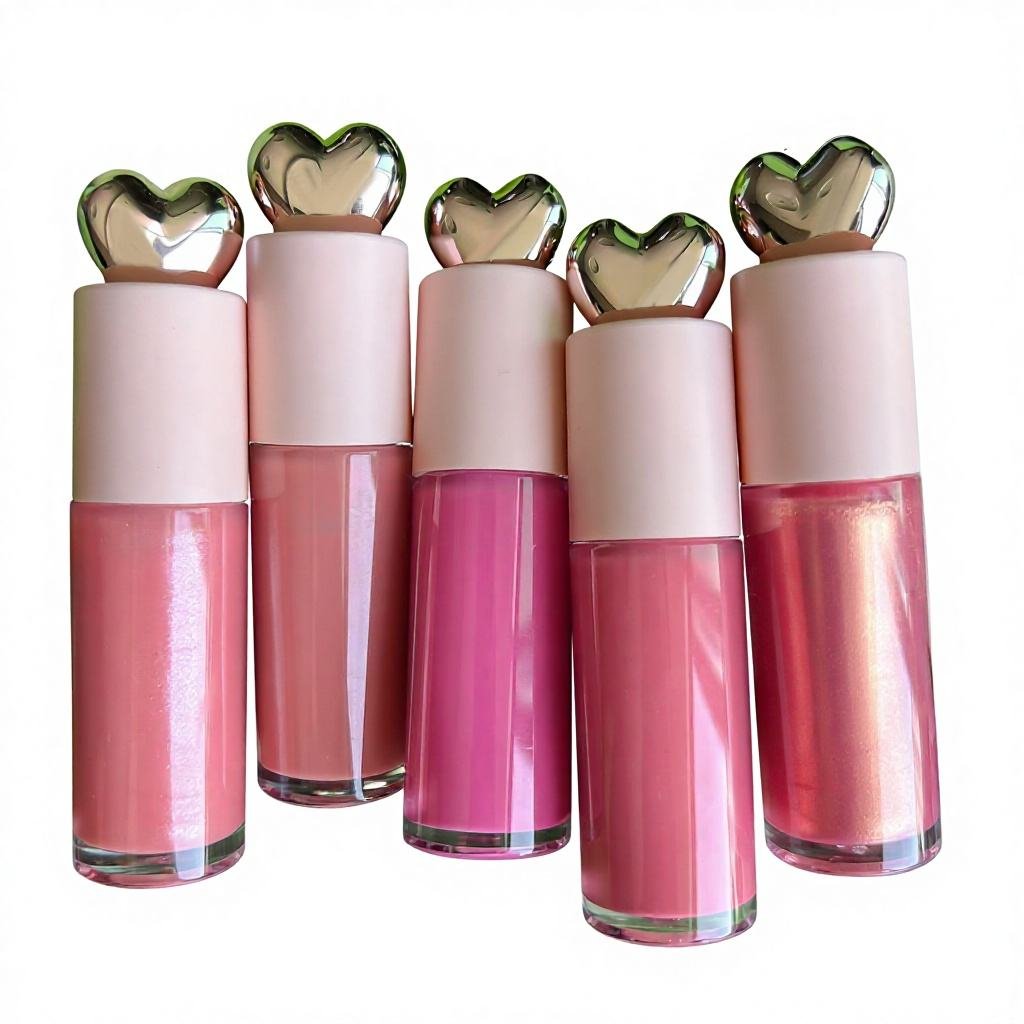 Love Shape High Pigment Glossy Liquid Lip Gloss Vegan Waterproof Custom Own Logo Moisturizing and Hydrating